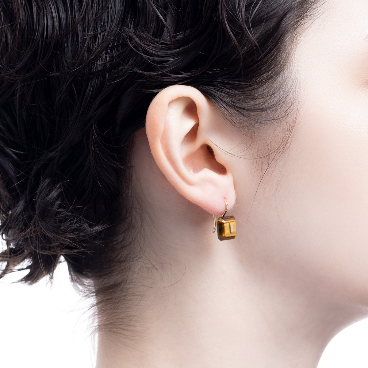 【受注予約】BIRD OF PARADISE ネイキッド ストーン フック ピアス / タイガーアイ