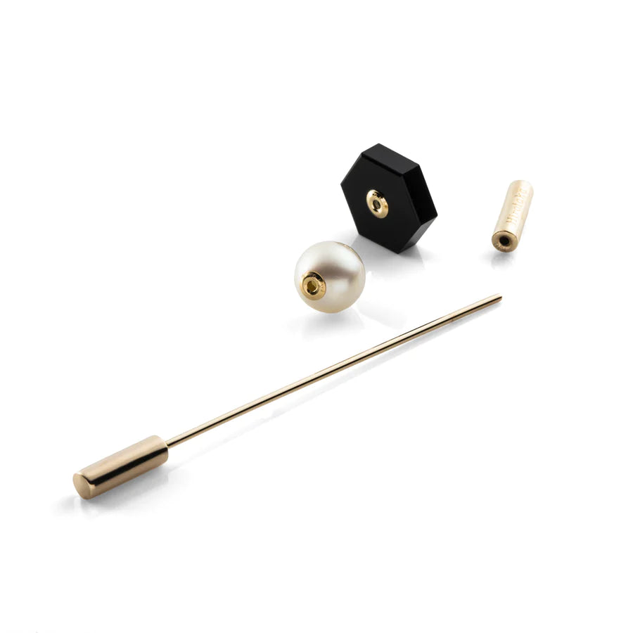 SPEAR ピアス / オニキス&アコヤパール