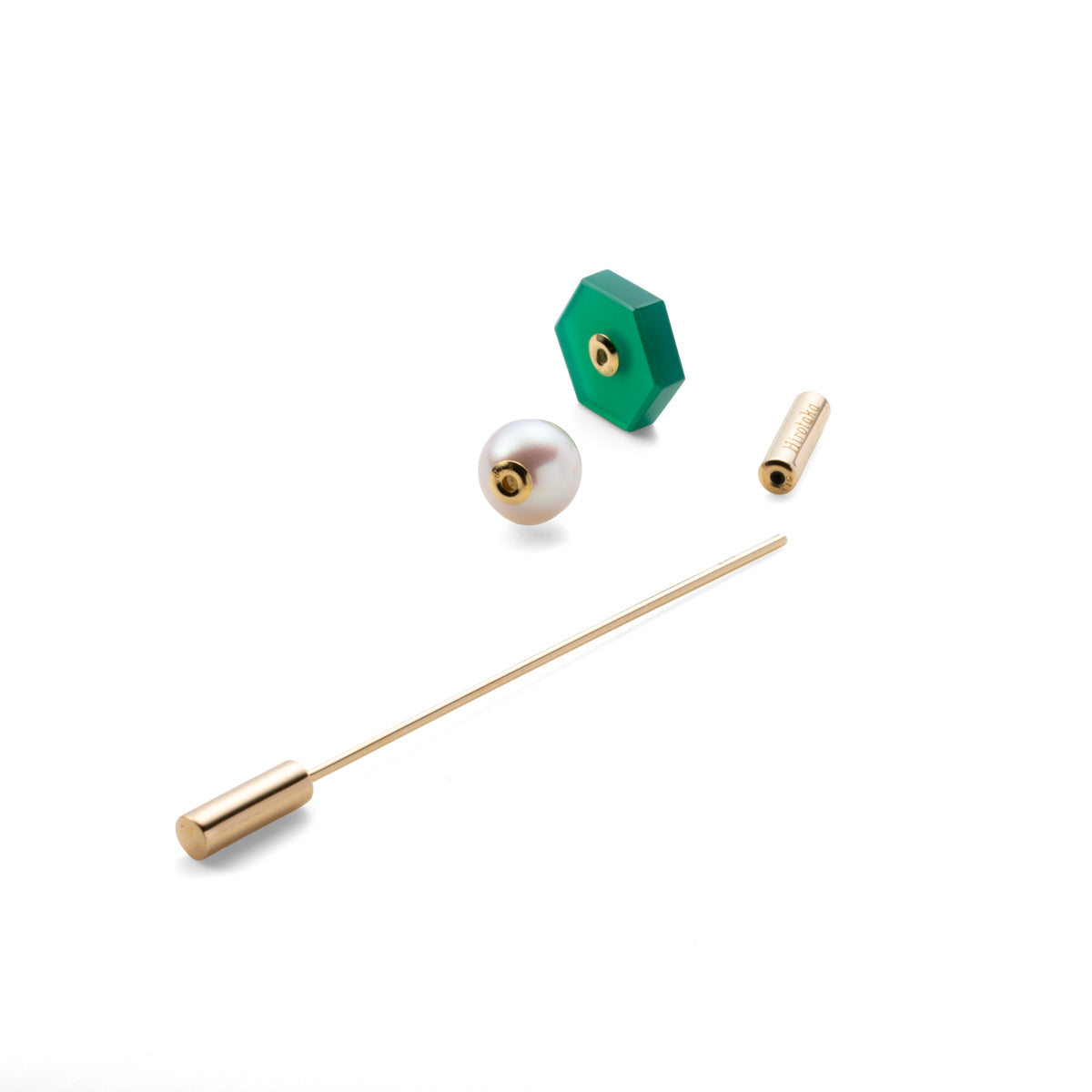 SPEAR ピアス / グリーンアゲート&アコヤパール