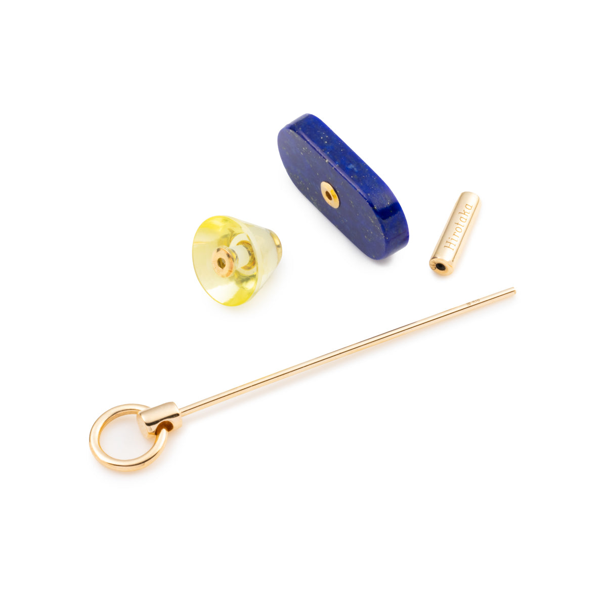 SPEAR ドアノッカー ピアス Lサイズ / ラピスラズリ&レモンクォーツ