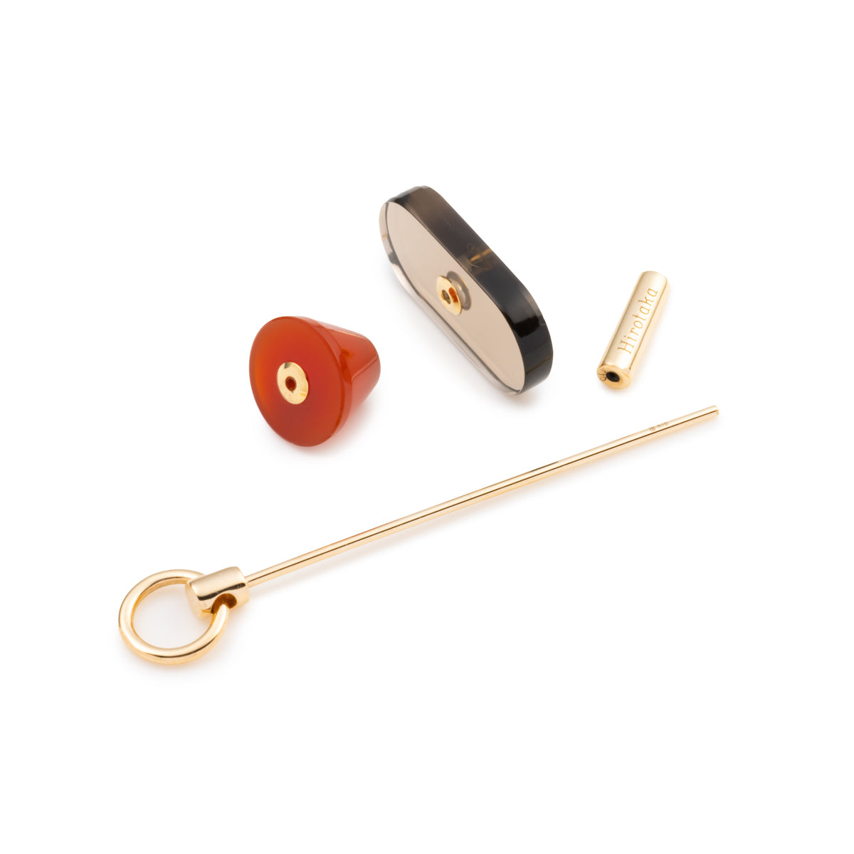 SPEAR ドアノッカー ピアス Lサイズ / スモーキークォーツ&カーネリアン