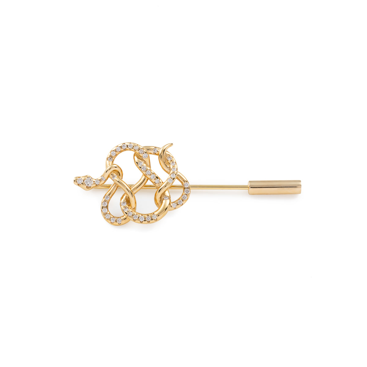 K18 SNAKE KNOT ダイヤモンド ブローチ