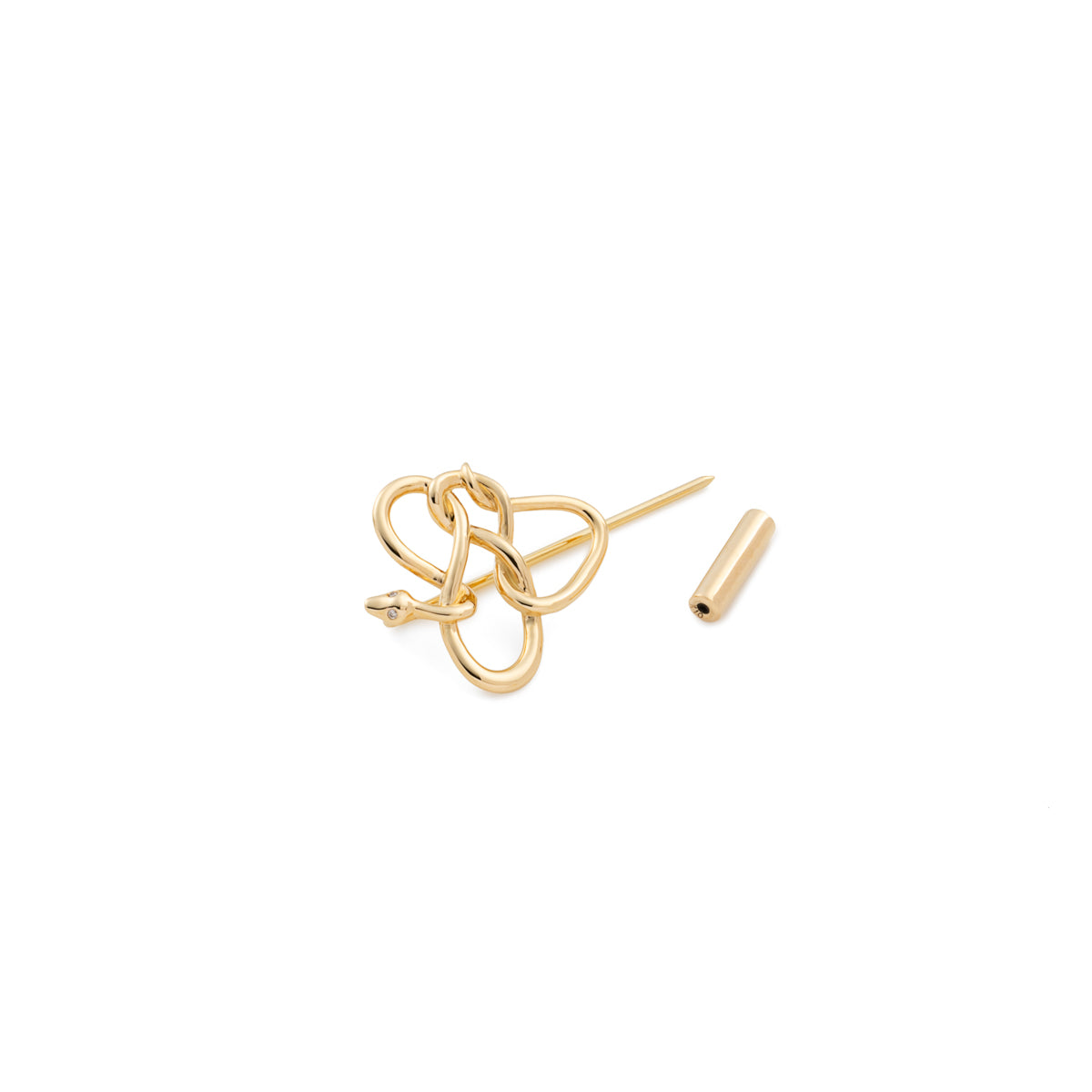 K18 SNAKE KNOT ダイヤモンド ブローチ