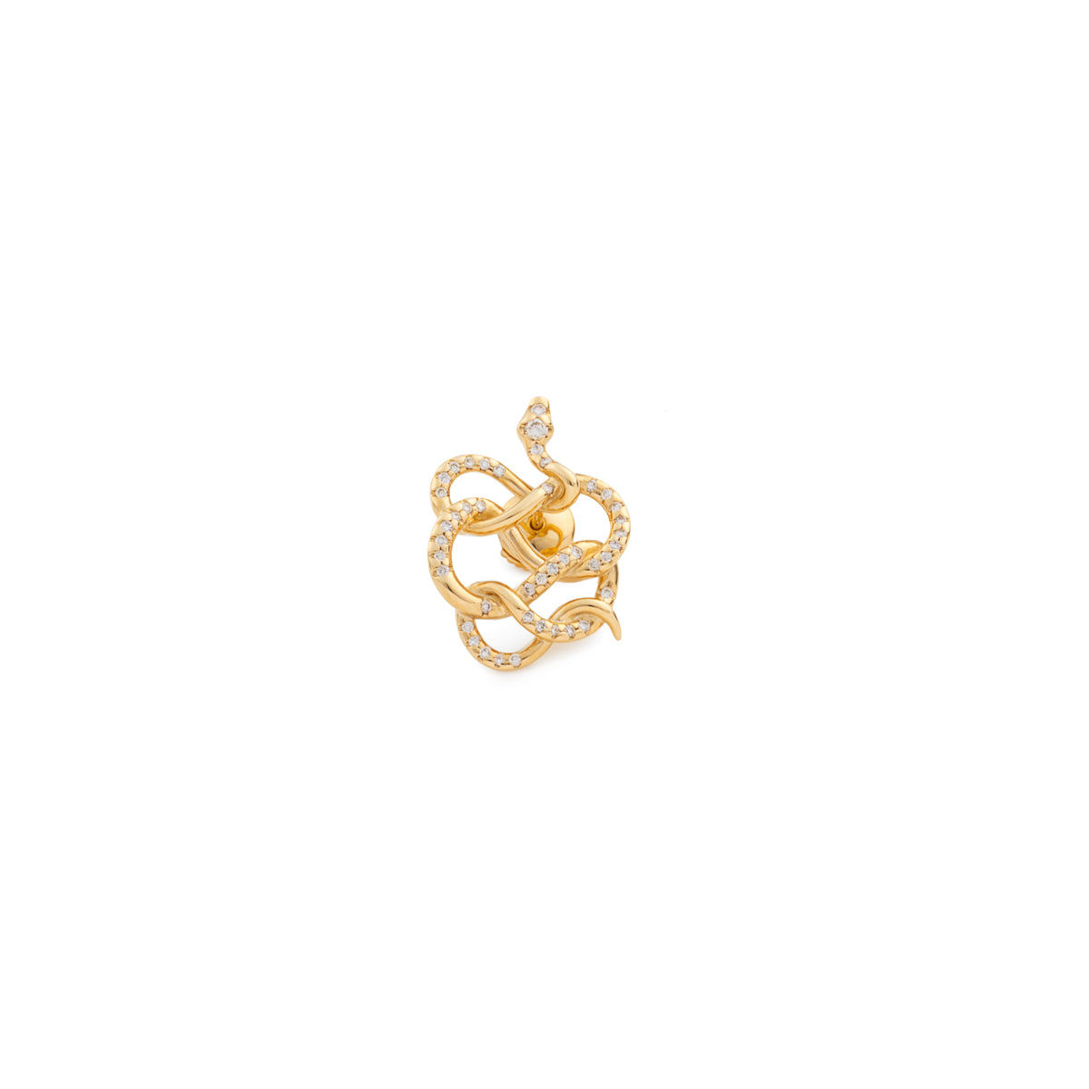 K18 SNAKE KNOT ダイヤモンド ピアス
