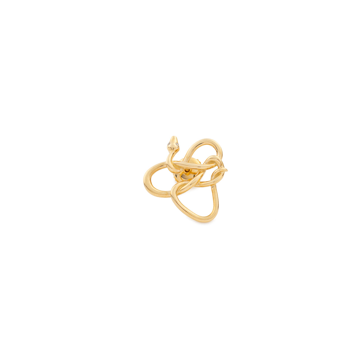 K18 SNAKE KNOT ダイヤモンド ピアス