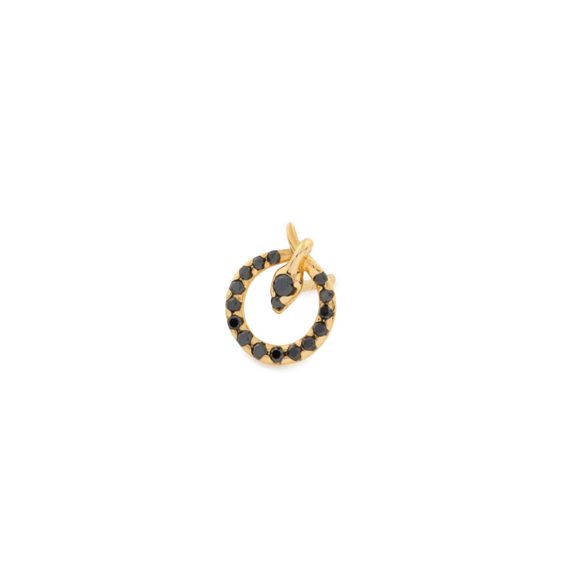 K18 SNAKE KNOT ブラックダイヤモンド スタッド ピアス