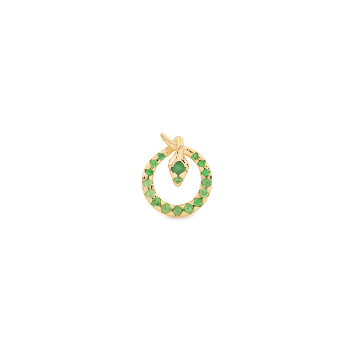 K18 SNAKE KNOT グリーンガーネット スタッド ピアス