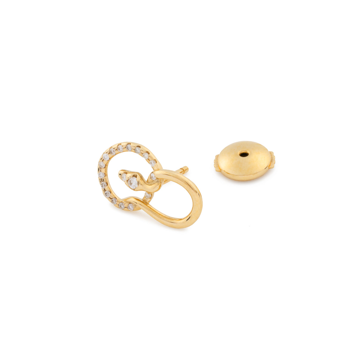 K18 SNAKE KNOT ダイヤモンド スタッド ピアス