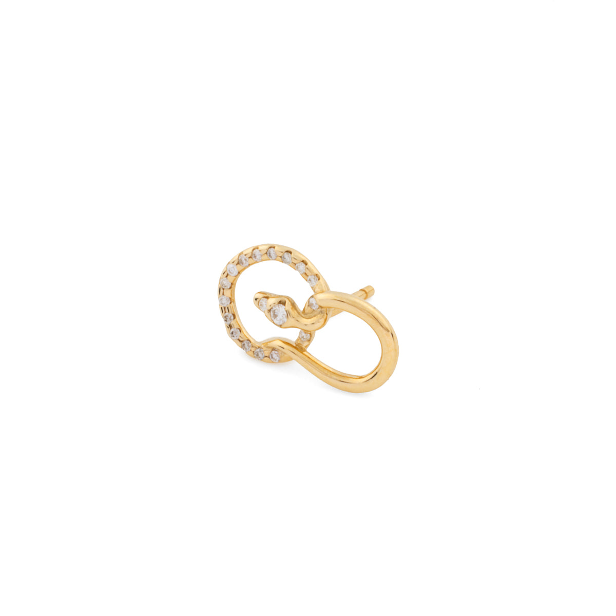 K18 SNAKE KNOT ダイヤモンド スタッド ピアス