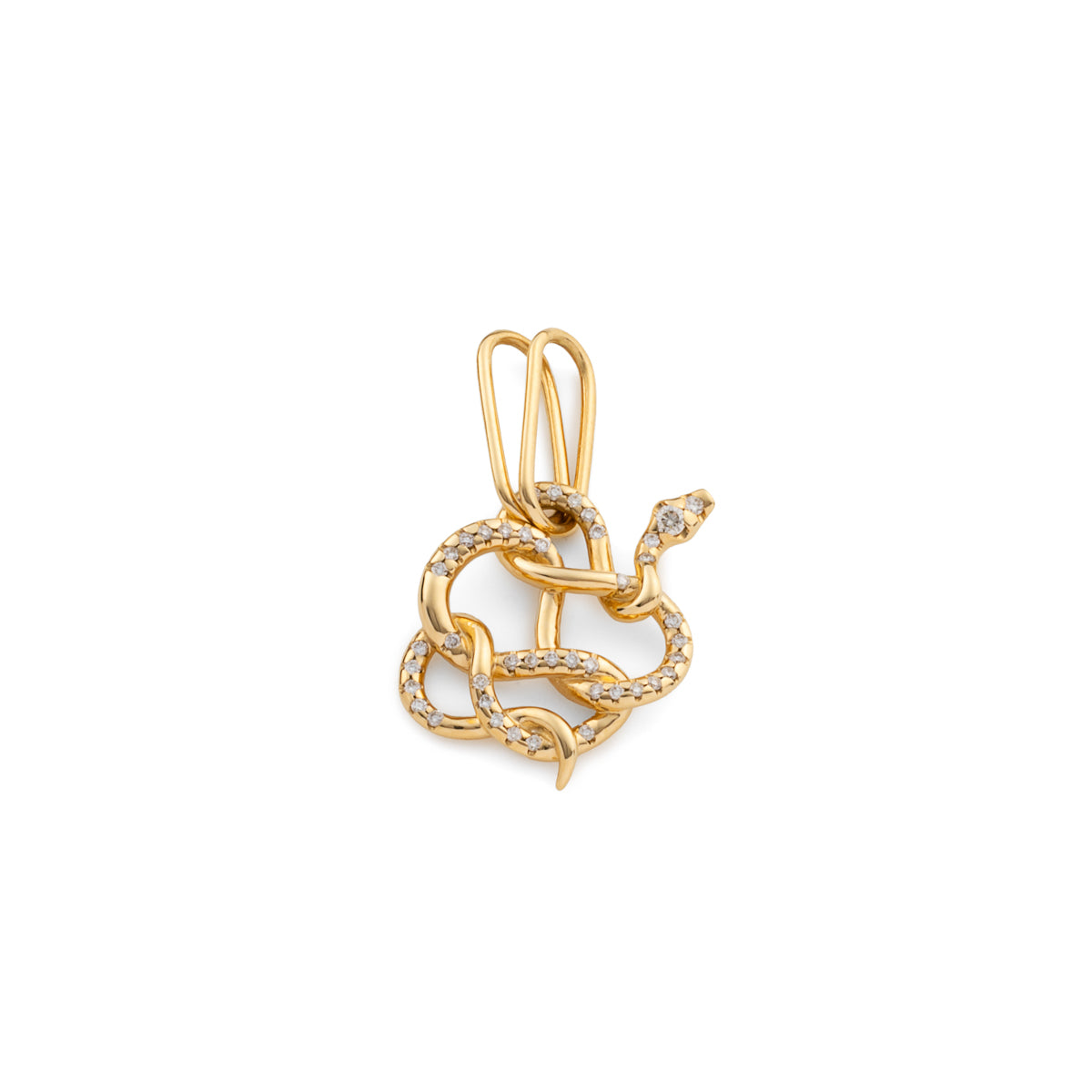 K18 SNAKE KNOT ダイヤモンド チャーム