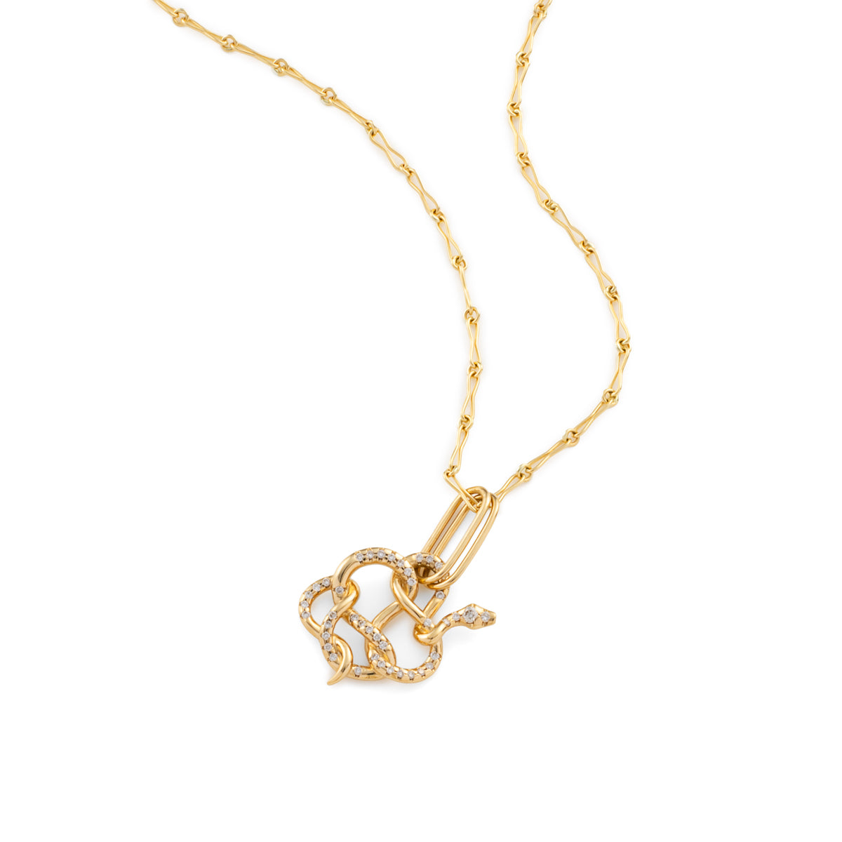 K18 SNAKE KNOT ダイヤモンド チャーム