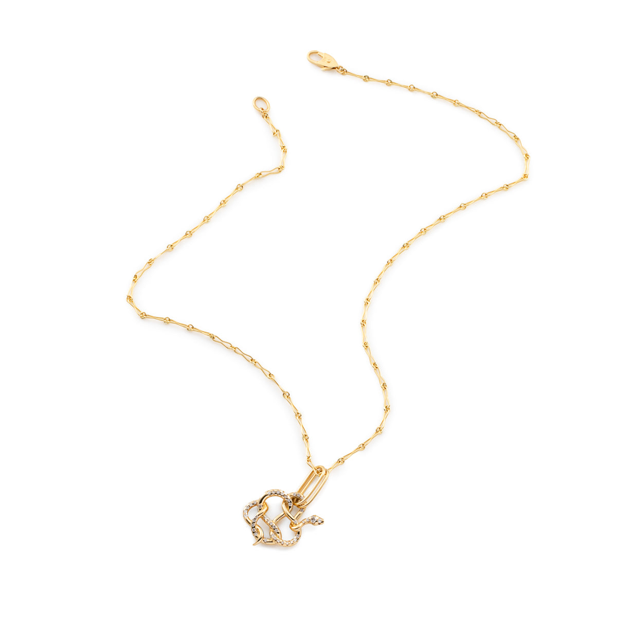 K18 SNAKE KNOT ダイヤモンド チャーム