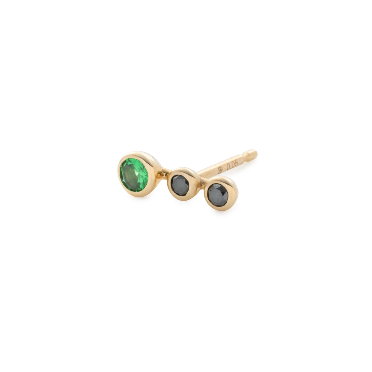 DROSERA グリーンガーネット ＆ ブラックダイヤモンド スタッド ピアス