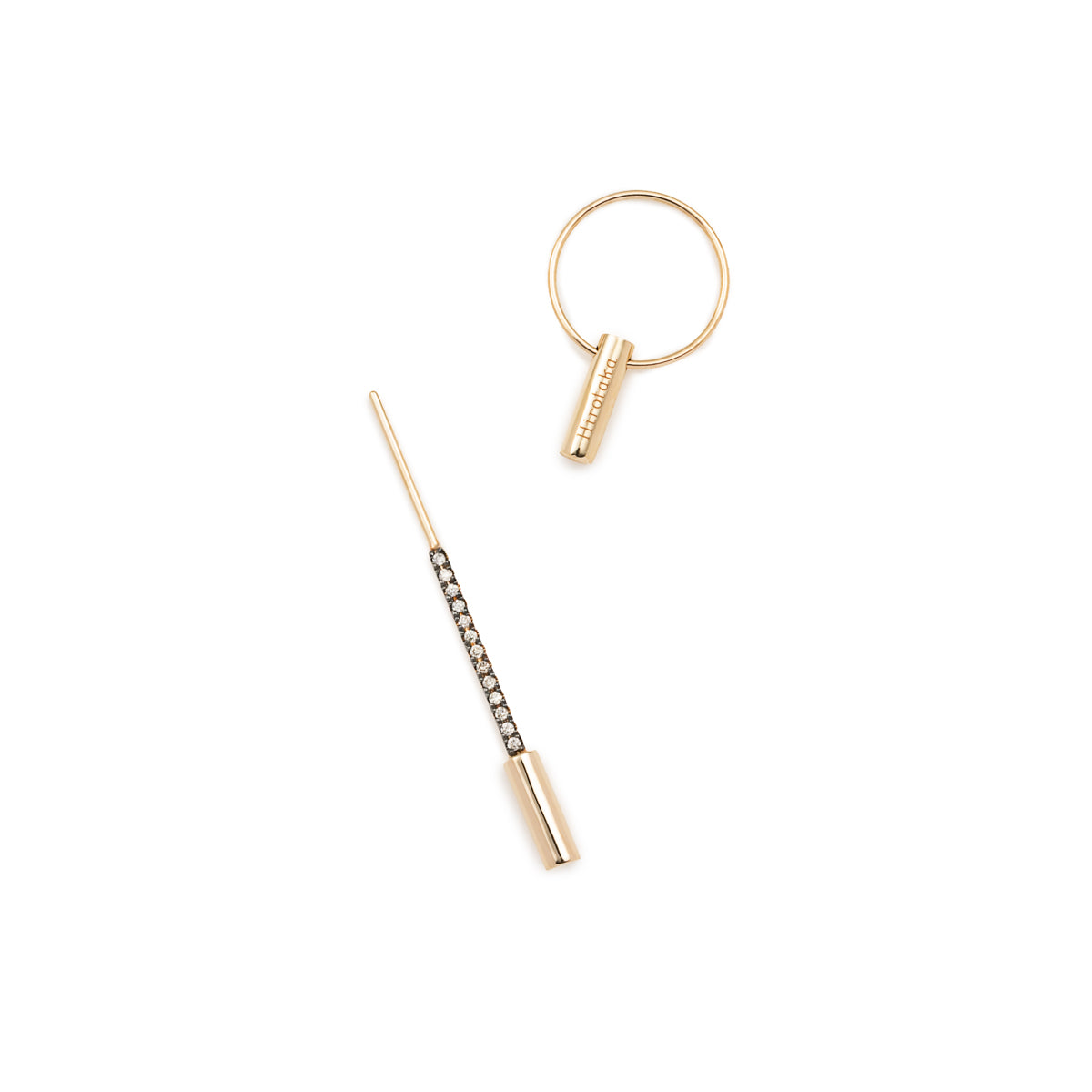 PUNCTURE バック スピア ダイヤモンド ピアス ブラックルテニウム