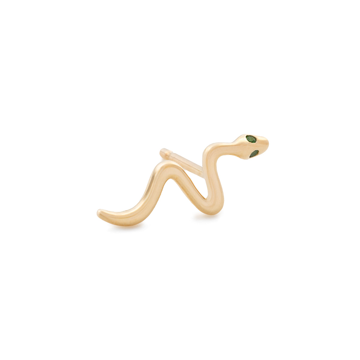 SNAKE KNOT グリーンガーネット アイ ピアス