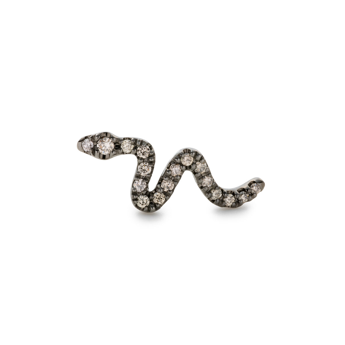 SNAKE KNOT ダイヤモンド ピアス ブラックルテニウム