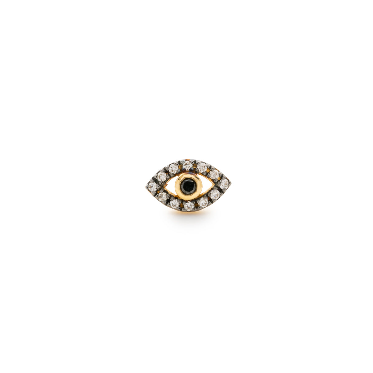 K18 EVIL EYE ブラックダイヤモンド ピアス ブラックルテニウム