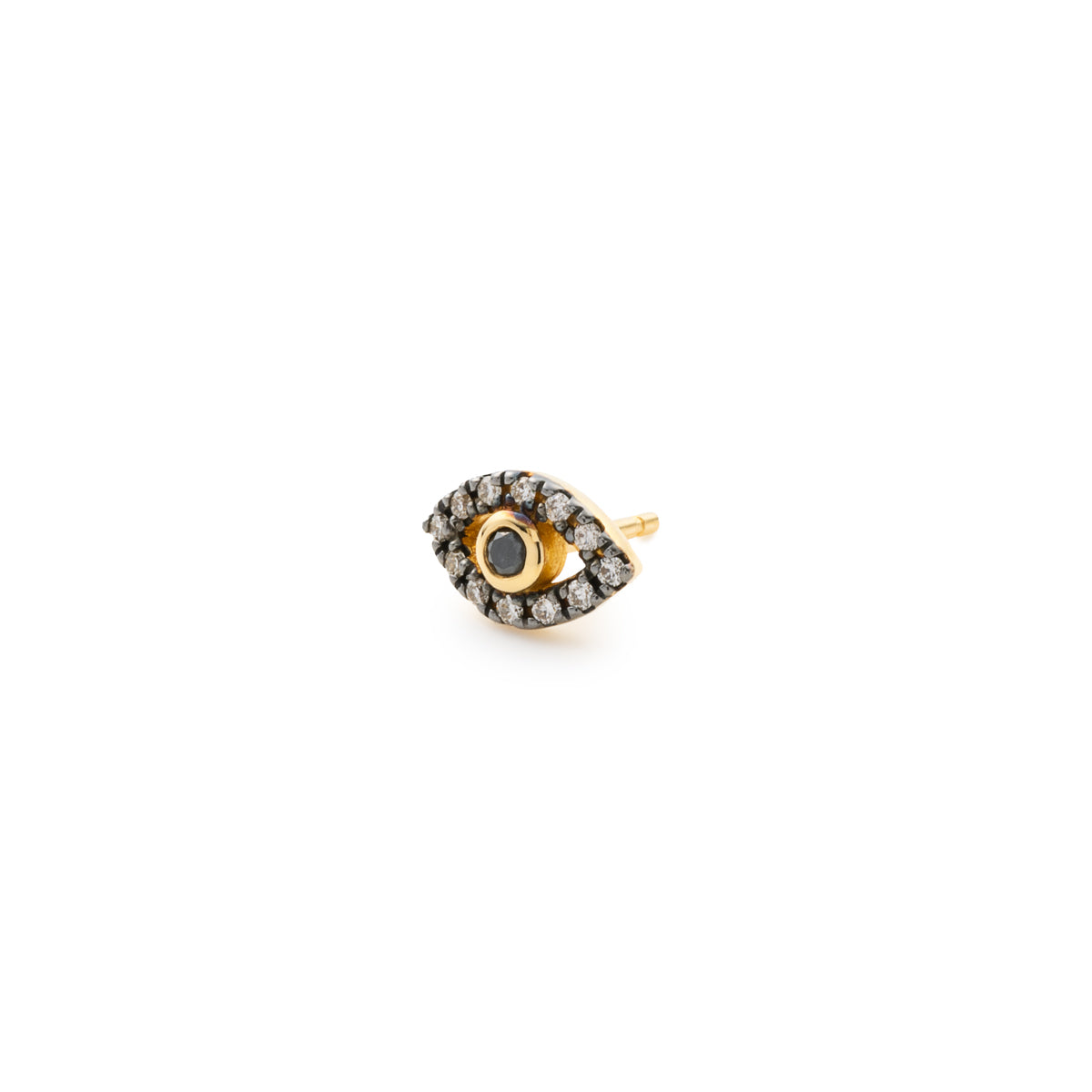 受注予約】K18 EVIL EYE ブラックダイヤモンド ピアス ブラックルテニウム