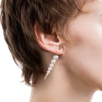 PUNCTURE バック スピア ドアノッカー アコヤパール ピアス Lサイズ