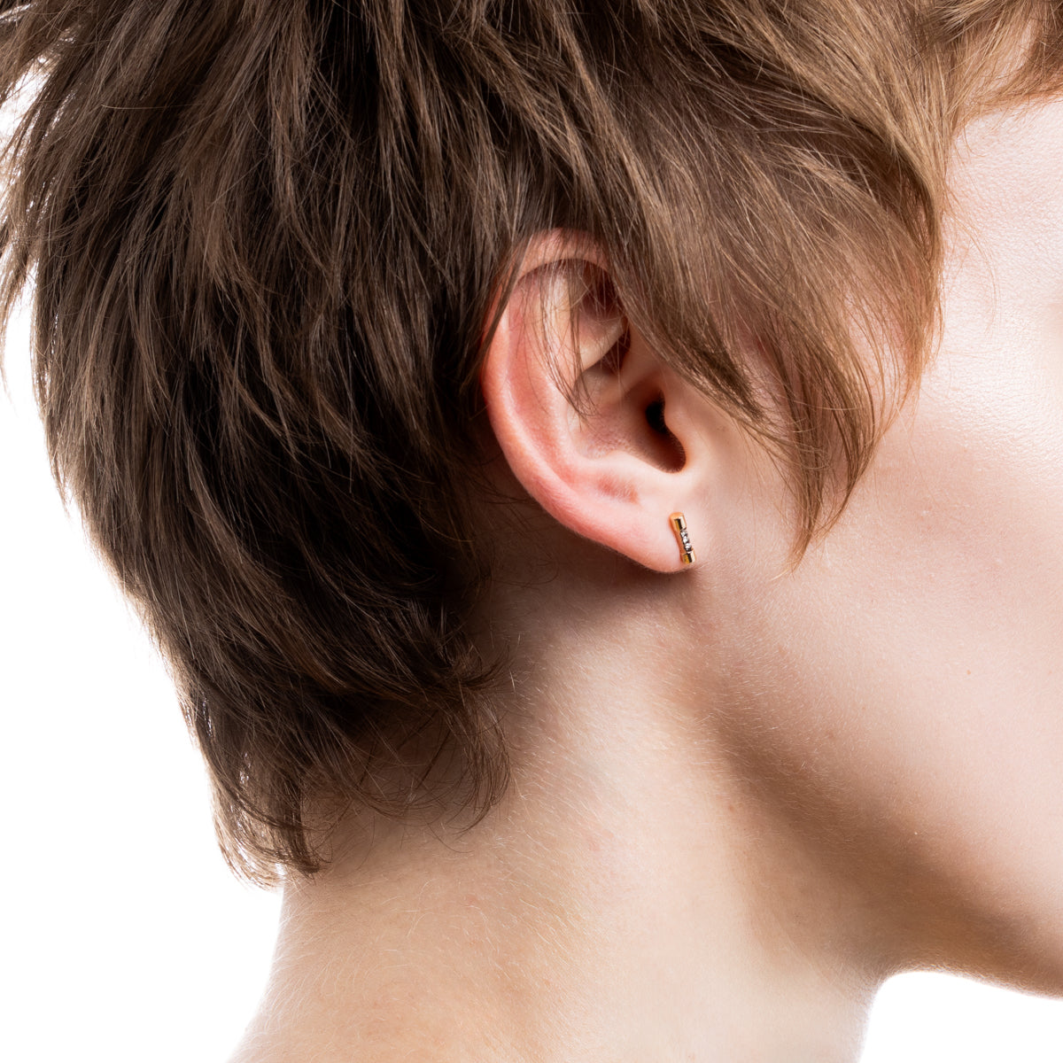 PUNCTURE ダイヤモンド ピアス ブラックルテニウム XSサイズ