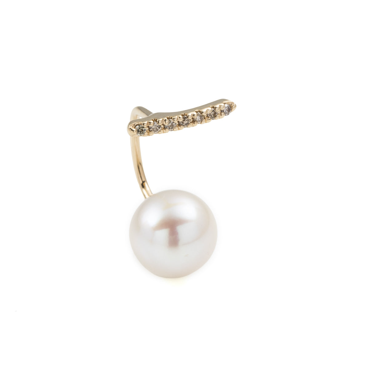 ショートバー ダイヤモンド ピアス / パール キャッチ