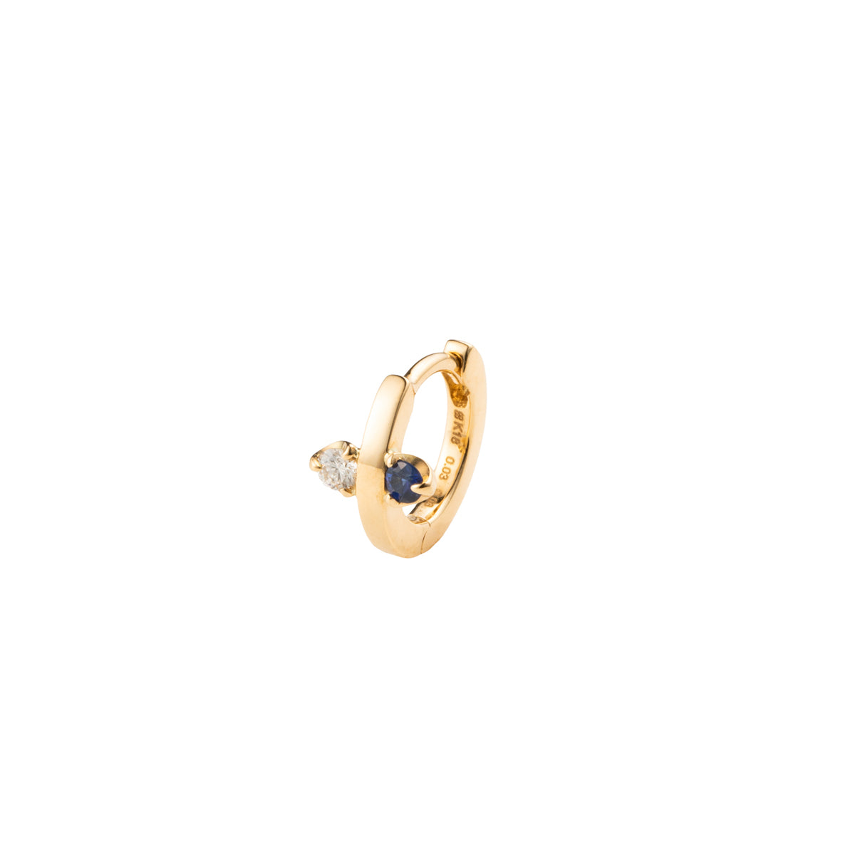 K18フープピアス リングピアス 18金 マルチカラー サファイア シンプル 