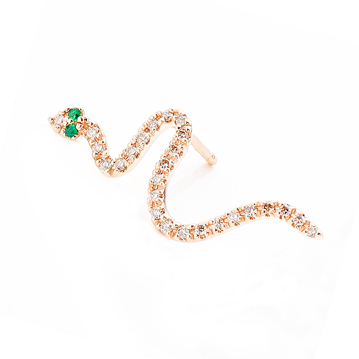 SNAKE KNOT エメラルド アイ ピアス