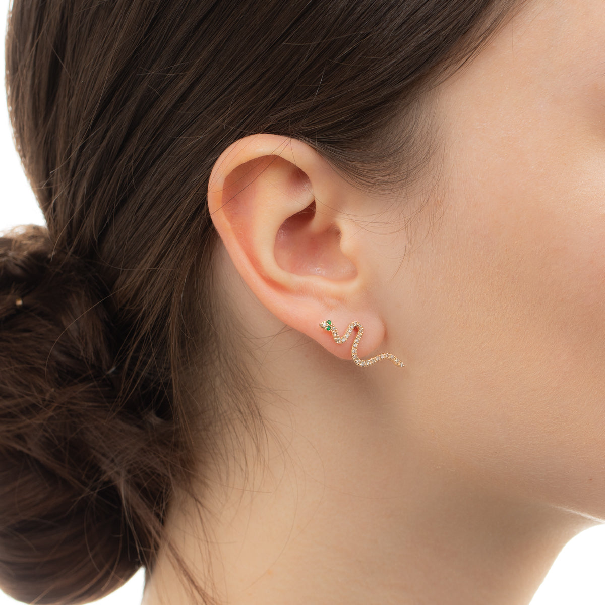 Emerald Eye Snake Earring