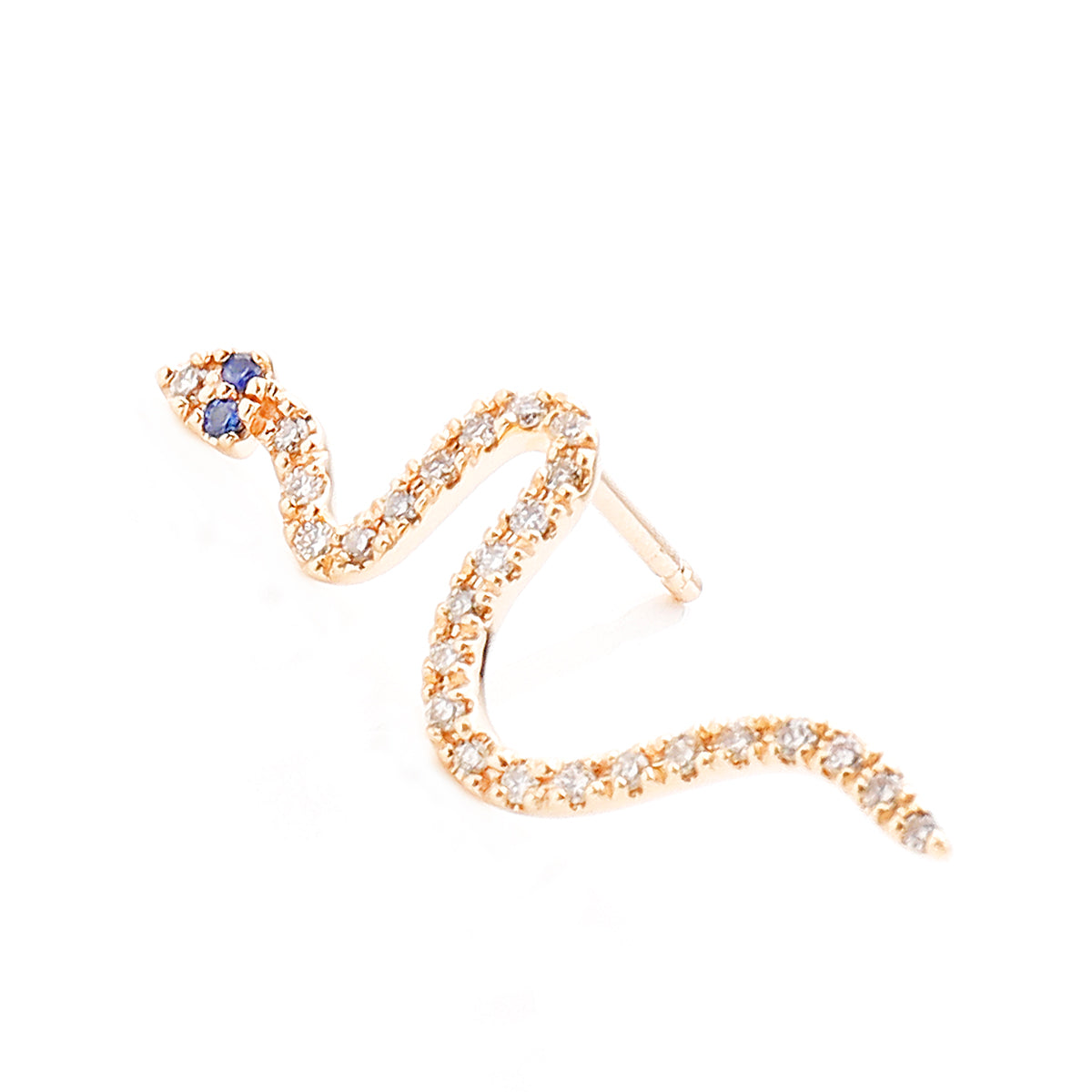 SNAKE KNOT Sapphire Eye Earring