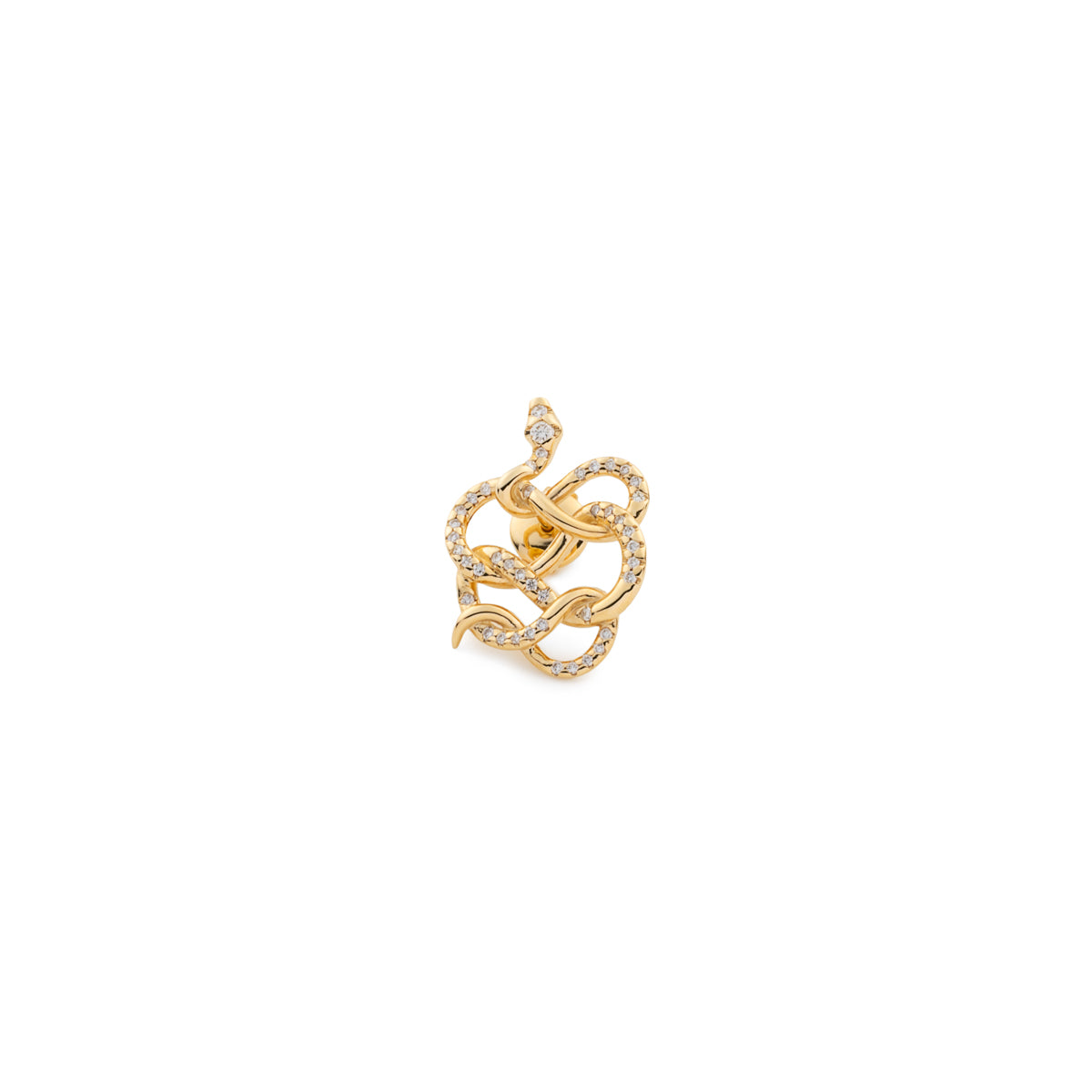 K18 "Snake Knot" ダイヤモンド ピアス