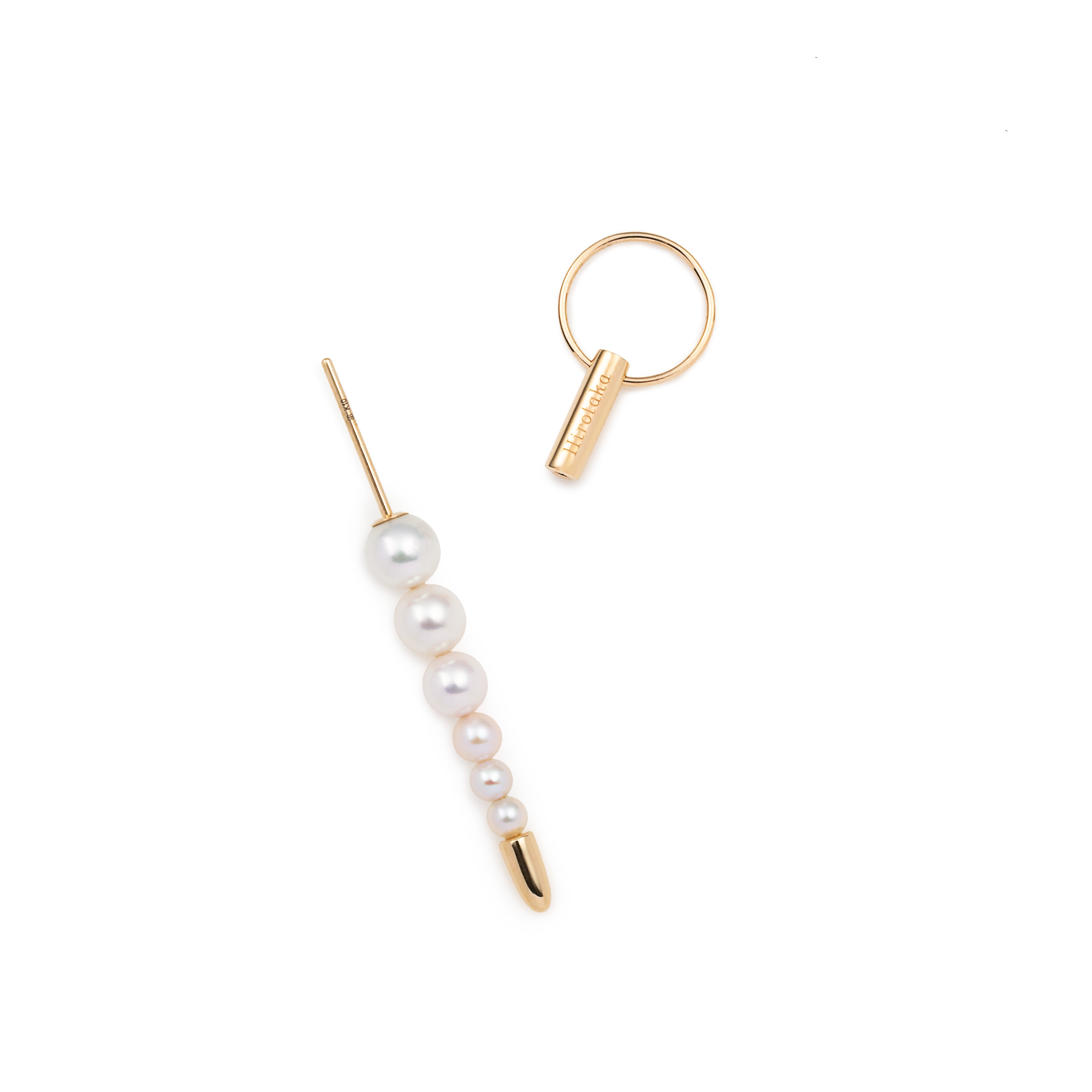 PUNCTURE バック スピア ドアノッカー アコヤパール ピアス Mサイズ