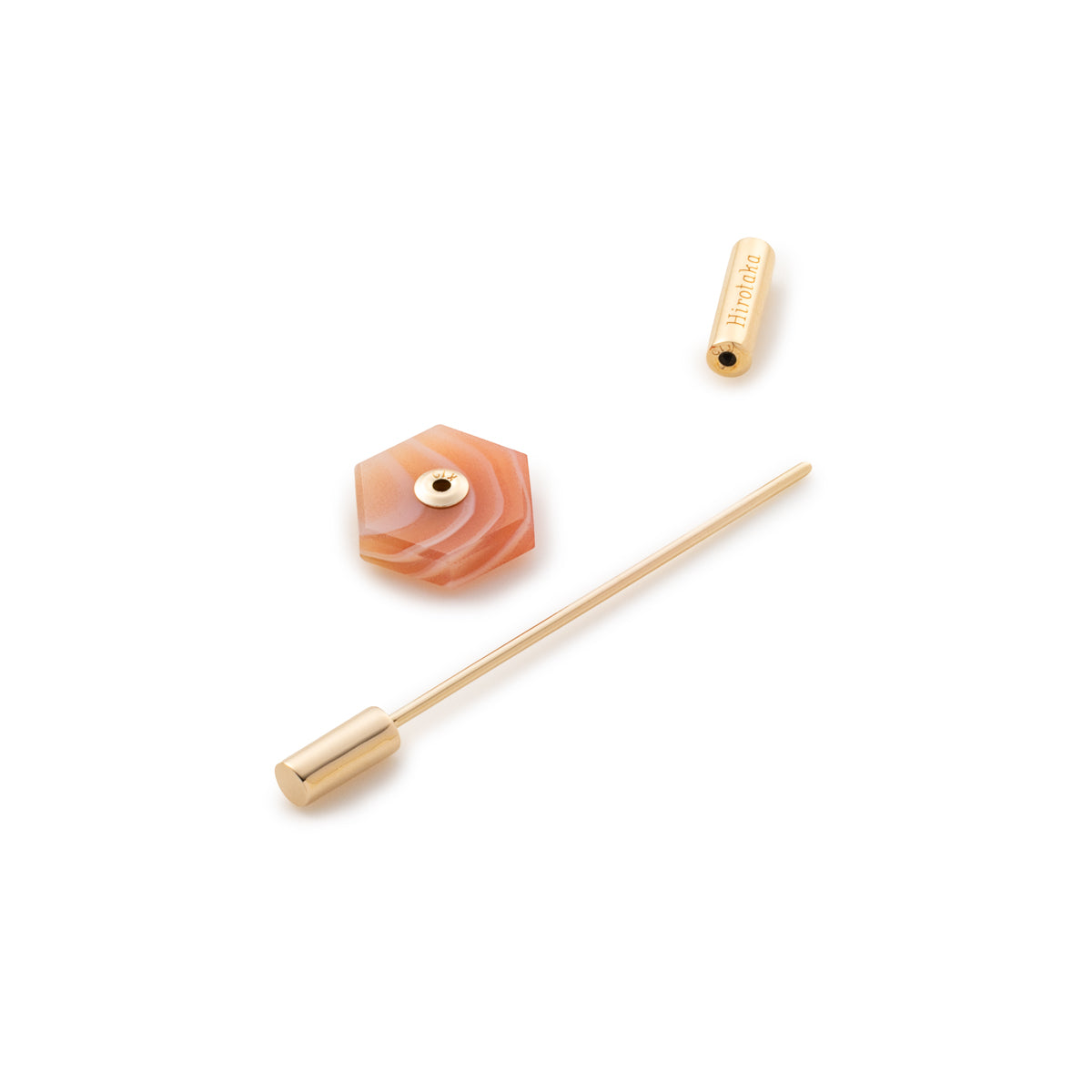 SPEAR ピアス ショート / ピンクアゲート