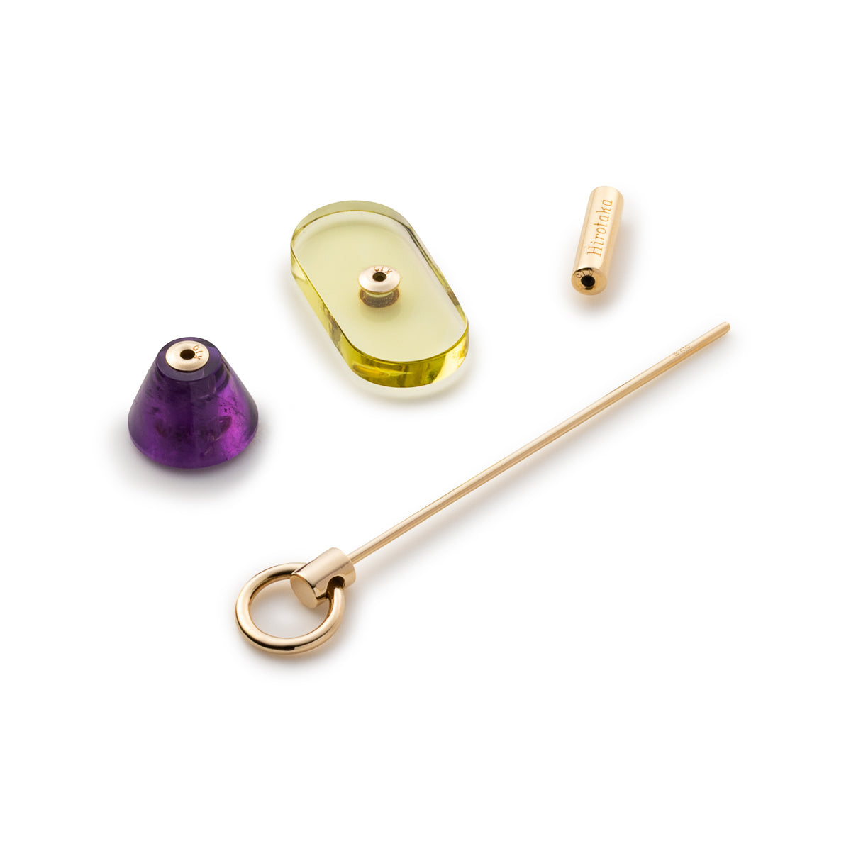 SPEAR ドアノッカー ピアス Lサイズ / レモンクォーツ&アメジスト