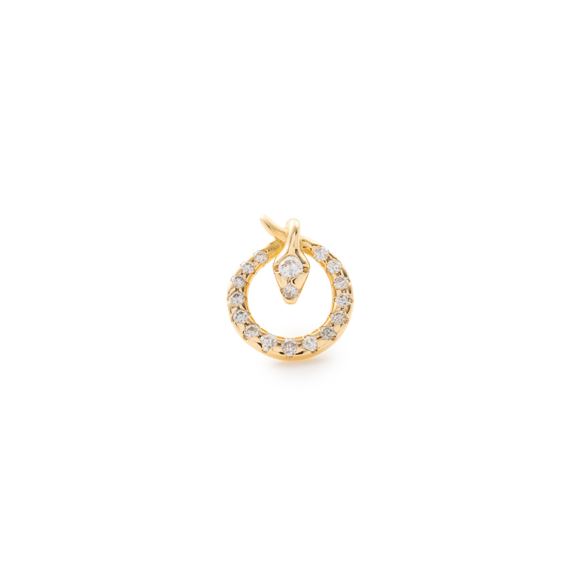 K18 SNAKE KNOT ダイヤモンド スタッド ピアス
