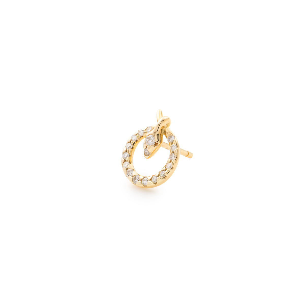 K18 SNAKE KNOT ダイヤモンド スタッド ピアス