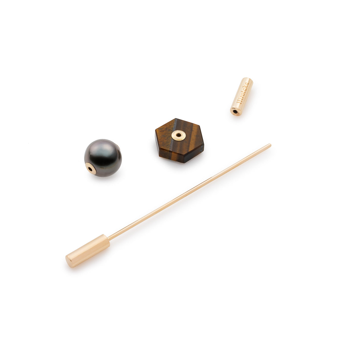 SPEAR ピアス / タイガーアイ&タヒチパール