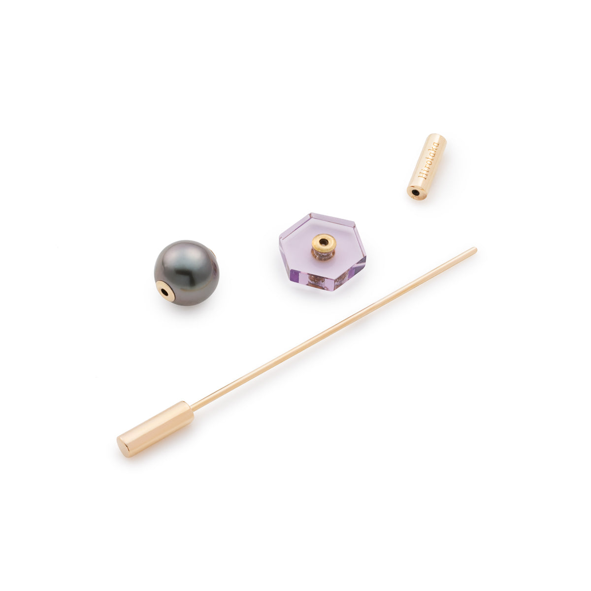 SPEAR ピアス / アメジスト&タヒチパール