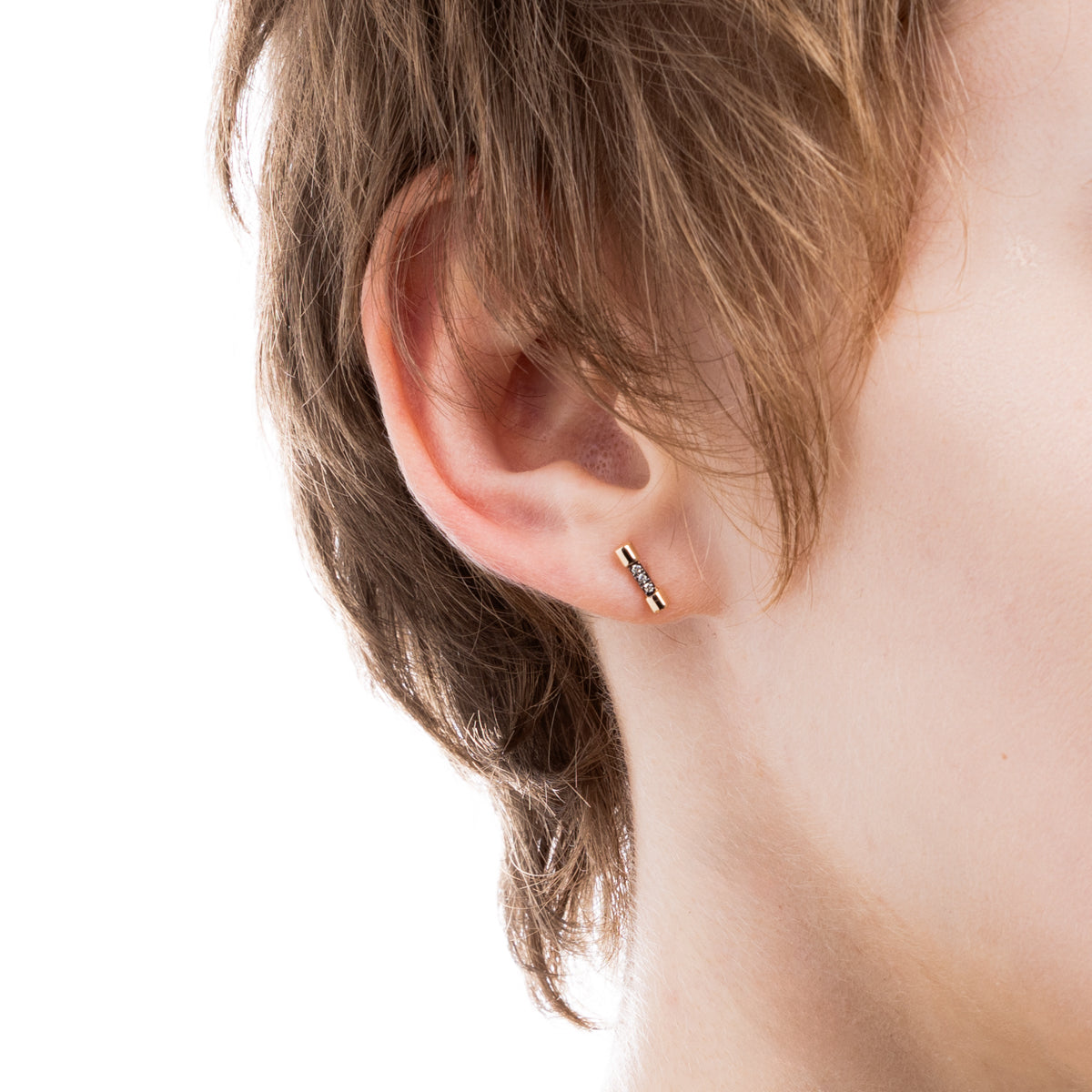 PUNCTURE ダイヤモンド ピアス ブラックルテニウム XSサイズ