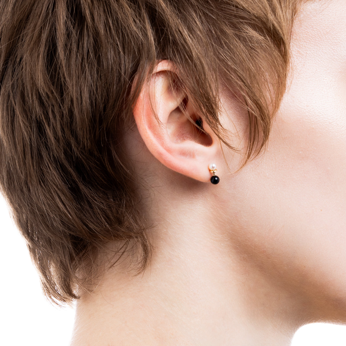 HONEY ANT アコヤパール オニキス ピアス